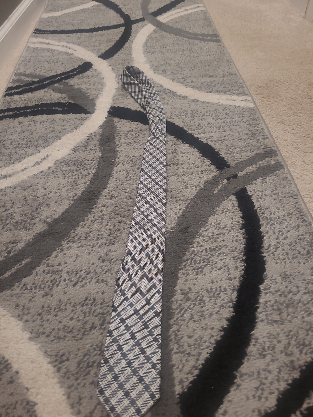 Levis Mens Black And Gray Plaid Tie Red Tab 100% Silk
